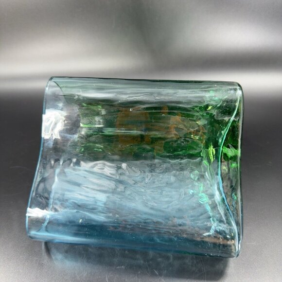 Southern Living Green Clear and Blue Art Glass Vase Abstract Shape Glass Vase - Picture 11 of 16